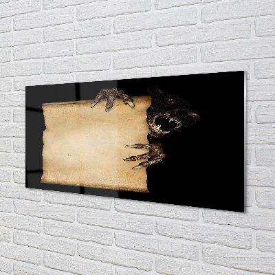 Panel szklany do Kuchni Szkic Mrocznej Postaci na Kartce