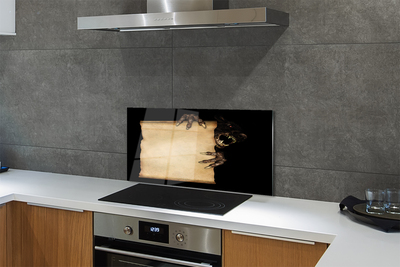 Panel szklany do Kuchni Szkic Mrocznej Postaci na Kartce