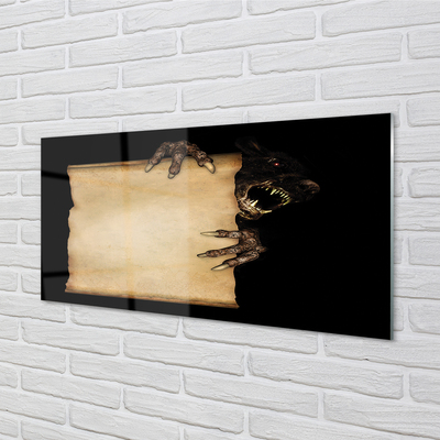 Panel szklany do Kuchni Szkic Mrocznej Postaci na Kartce