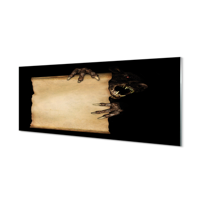 Panel szklany do Kuchni Szkic Mrocznej Postaci na Kartce