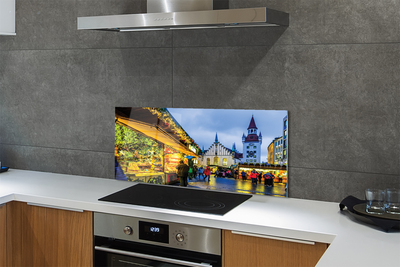 Panel szklany do Kuchni Świąteczny Rynek w Niemczech