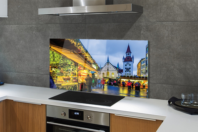 Panel szklany do Kuchni Świąteczny Rynek w Niemczech