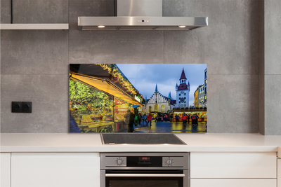 Panel szklany do Kuchni Świąteczny Rynek w Niemczech