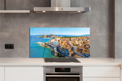 Panel Szklany Nadmorskie Miasteczko w Grecji