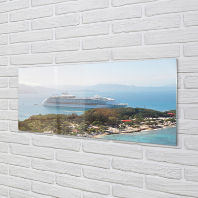 Szkło do Kuchni na Ścianę Statek przy Wyspie w Górach