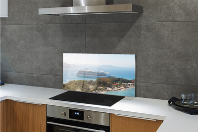 Szkło do Kuchni na Ścianę Statek przy Wyspie w Górach