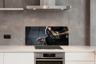 Szkło do Kuchni na Ścianę Determinacja w Rękawicach Bokserskich