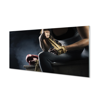 Szkło do Kuchni na Ścianę Determinacja w Rękawicach Bokserskich