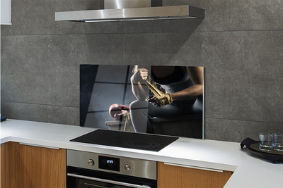 Szkło do Kuchni na Ścianę Determinacja w Rękawicach Bokserskich