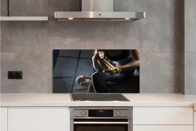 Szkło do Kuchni na Ścianę Determinacja w Rękawicach Bokserskich