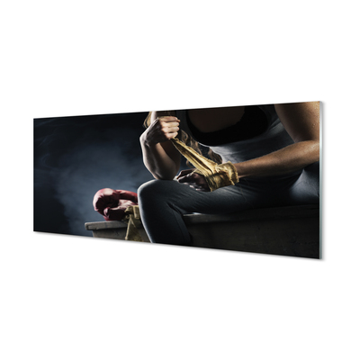 Szkło do Kuchni na Ścianę Determinacja w Rękawicach Bokserskich