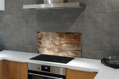 Panel szklany do Kuchni Rysunek Słojów Drewnianych