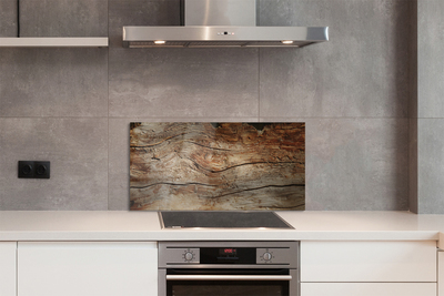 Panel szklany do Kuchni Rysunek Słojów Drewnianych