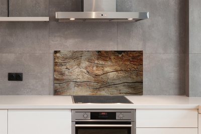 Panel szklany do Kuchni Rysunek Słojów Drewnianych