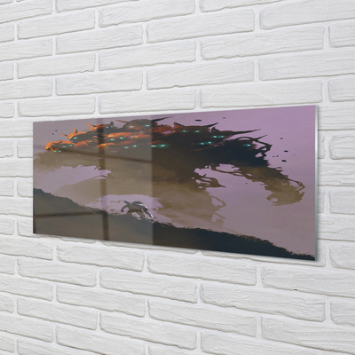 Panel szklany do Kuchni Mroczna Postać o Wielu Głowach