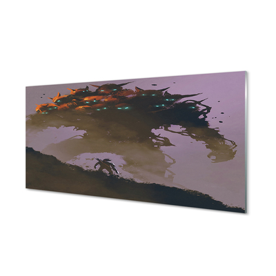 Panel szklany do Kuchni Mroczna Postać o Wielu Głowach