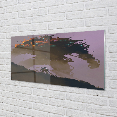 Panel szklany do Kuchni Mroczna Postać o Wielu Głowach