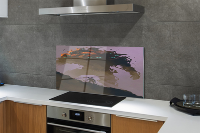 Panel szklany do Kuchni Mroczna Postać o Wielu Głowach