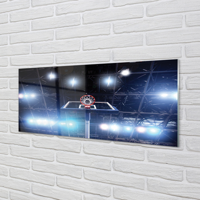 Szklany Panel Kosz w Blasku Reflektorów