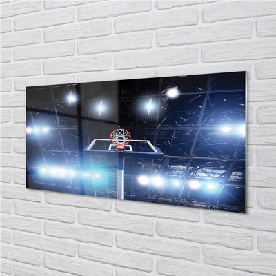 Szklany Panel Kosz w Blasku Reflektorów