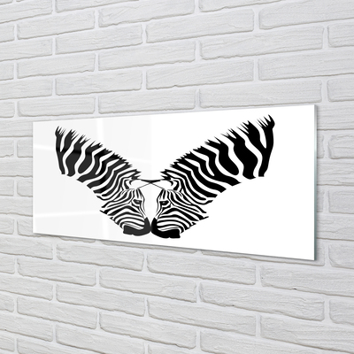 Szkło do Kuchni na Ścianę Lustrzane Odbicie Zebry