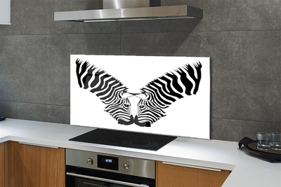 Szkło do Kuchni na Ścianę Lustrzane Odbicie Zebry