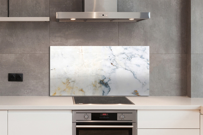 Panel szklany do Kuchni Biały Marmur na Ścianę