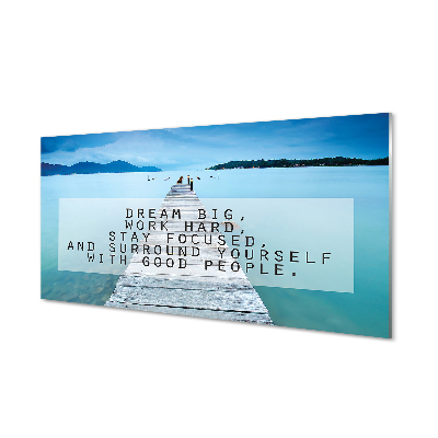 Szklany Panel Morski Napis Panoramiczny