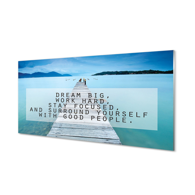 Szklany Panel Morski Napis Panoramiczny