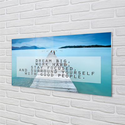 Szklany Panel Morski Napis Panoramiczny