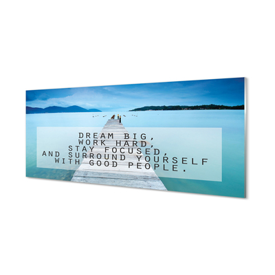 Szklany Panel Morski Napis Panoramiczny