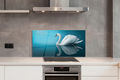 Panel szklany do Kuchni Majestatyczny Łabędź na Wodzie