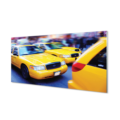 Szklany Panel Żółta taxi miasto