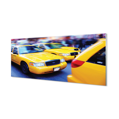 Szklany Panel Żółta taxi miasto