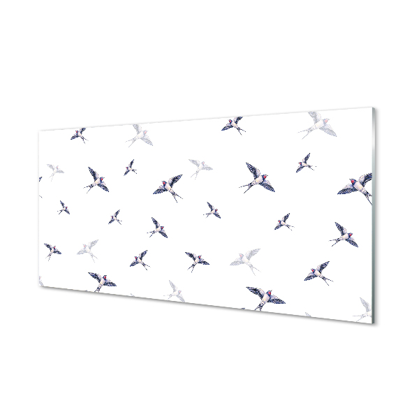 Panel Szklany Romantyczna Wizja Ptaków i Kwiatów