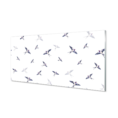 Panel Szklany Romantyczna Wizja Ptaków i Kwiatów