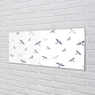 Panel Szklany Romantyczna Wizja Ptaków i Kwiatów