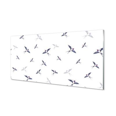 Panel Szklany Romantyczna Wizja Ptaków i Kwiatów