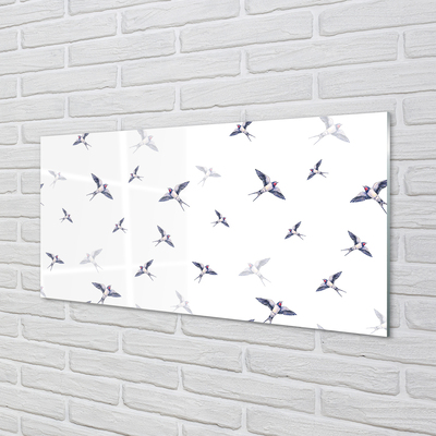 Panel Szklany Romantyczna Wizja Ptaków i Kwiatów