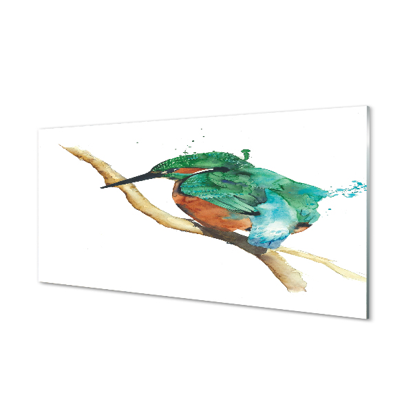 Panel Szklany Kolorowa malowana papuga
