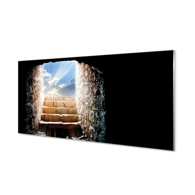 Panel szklany do Kuchni Schody w Blasku Słońca