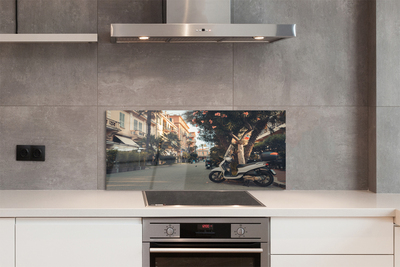 Szklany Panel Motocykle pod Palmami w Lecie