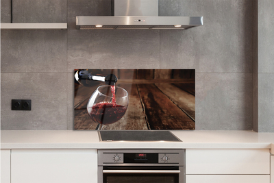 Panel szklany do Kuchni Degustacja Wina na Drewnie