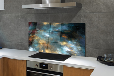 Panel szklany do Kuchni Barwna Abstrakcja Malarska