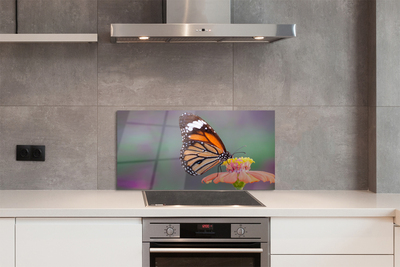 Panel Szklany Detal: Motyl i Kwiat