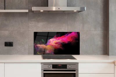 Panel szklany do Kuchni Różowa Geometria Fraktalna