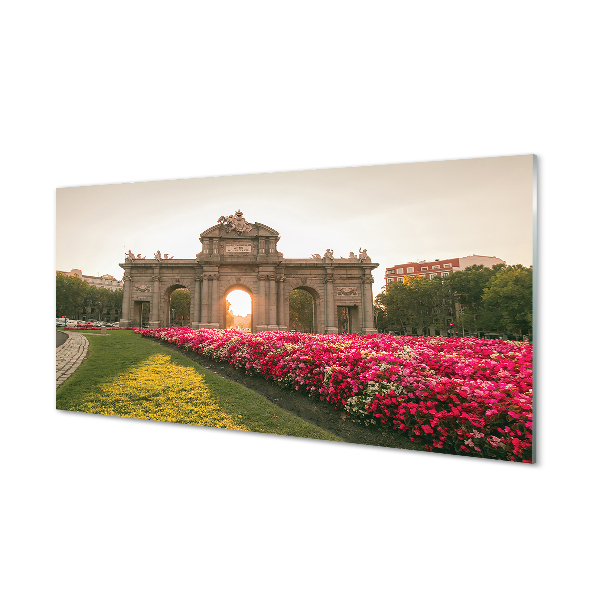 Szkło do Kuchni na Ścianę Monumentalna Brama Alcala w Madrycie