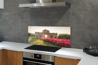 Szkło do Kuchni na Ścianę Monumentalna Brama Alcala w Madrycie