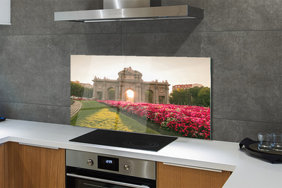 Szkło do Kuchni na Ścianę Monumentalna Brama Alcala w Madrycie