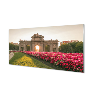 Szkło do Kuchni na Ścianę Monumentalna Brama Alcala w Madrycie